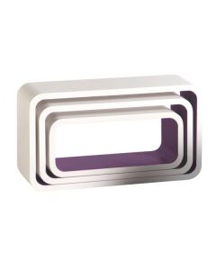 Set 3 estantes rectangular blanco-violeta