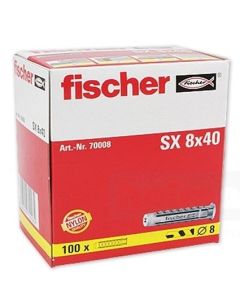 Taco nylon pared maciza Fischer SX 8x40 Caja 100 unidades