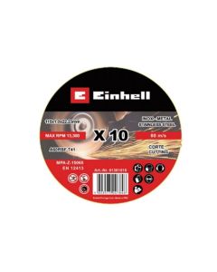 Einhell Lata 10 discos corte inox 115x1,0x22,23