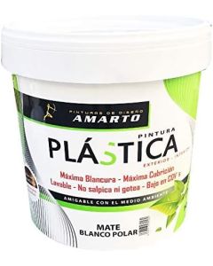 Amarto Pintura plástica mate blanco polar 4 Lt