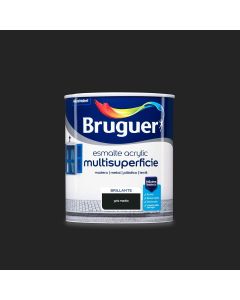 Bruguer Esmalte acrylic multisuperficie brillante Gris medio 750 Ml