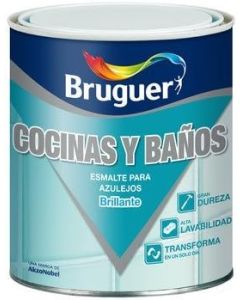 Bruguer Esmalte para azulejos cocinas y baños Azul pacífico 750 Ml