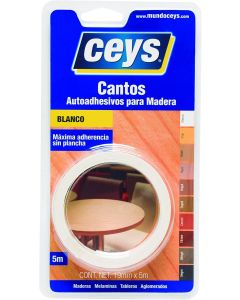 Ceys Canto autoadhesivo para madera Blanco fácil aplicación resistente al agua 19mm X 5Mt