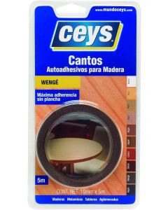 Ceys Canto autoadhesivo para madera Wengé fácil aplicación resistente al agua 19mm X 5Mt