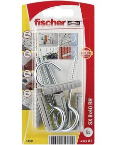 Fischer Taco+Ganchos SX 8X40 RH 5 Unidades