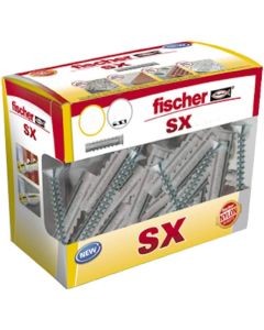 Taco nylon con tornillo pared maciza Fischer SX 10x50 S 10 Unidades