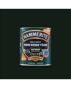Hammerite Esmalte direscto sobre hierro y óxido satinado Verde oscuro 250 ml