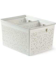 Tatay Set de 4 Cajas Organizadoras Rectangulares Bohol (2 x 4L / 1 x 12L / 1 x 20L) de Polipropileno Blanco