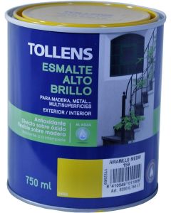 Tollens Esmalte alto brillo al agua Amarillo medio 750 Ml