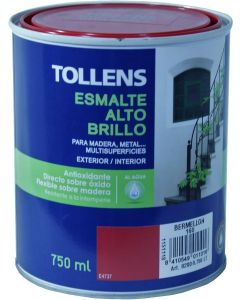 Tollens Esmalte alto brillo al agua Bermellón 750 Ml
