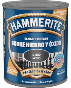 Esmalte Hammerite liso negro 750 ml