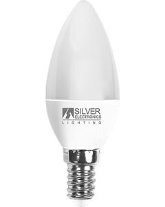 Lámpara vela LED 7W 5000K E14 Silver Sanz