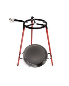 VAELLO SET PAELLERA PULIDA Ø38cm CON TRÍPODE Y QUEMADOR DE GAS 300mm