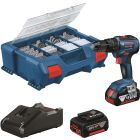 Bosch Taladro percutor GSB18V-55 18V 2B 4AH+Accesorios+Caja